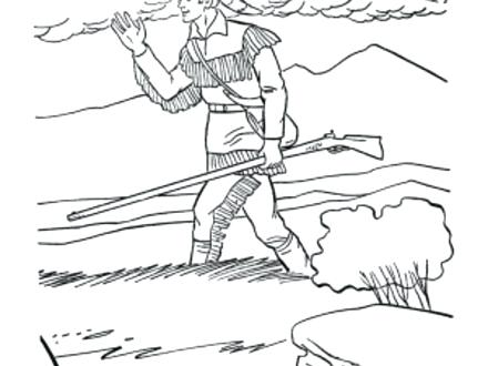 440x330 Daniel Boone Coloring Pages Hunter And His Dog Outline Coloring