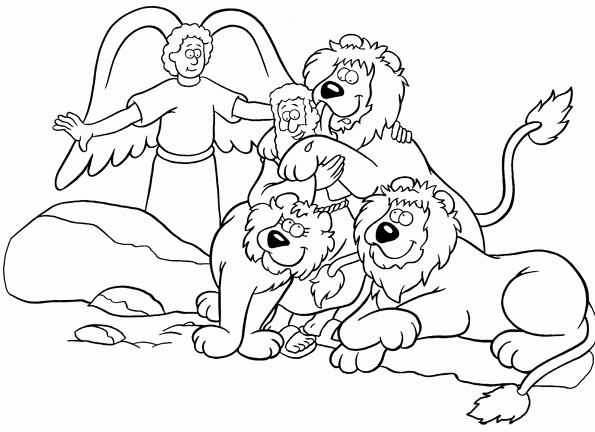 595x432 Daniel In Lions Den Coloring Page Images Free Daniel In