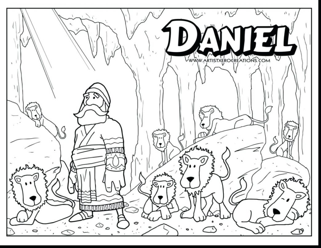 1043x806 Exciting Daniel In The Lions Den Coloring Page