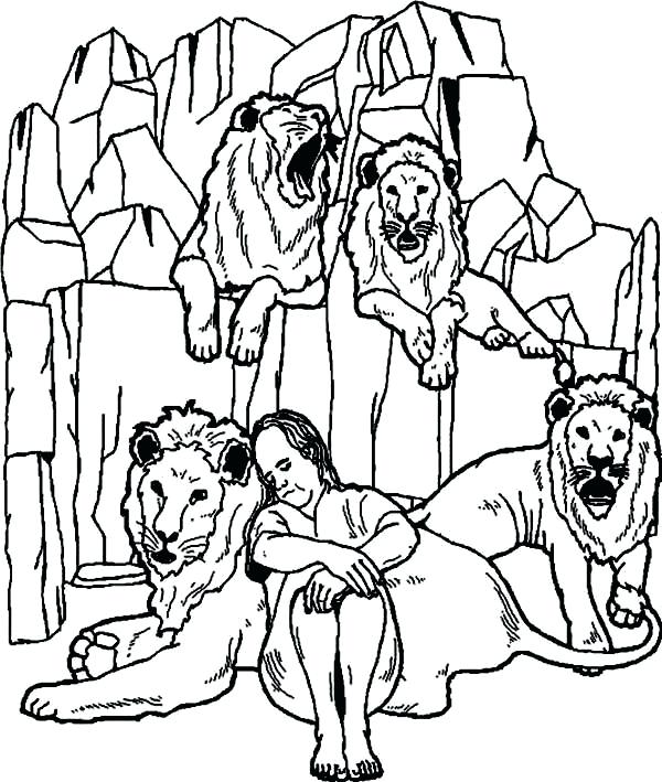 600x709 Daniel And The Lions Den Coloring Page For And The Lions Den