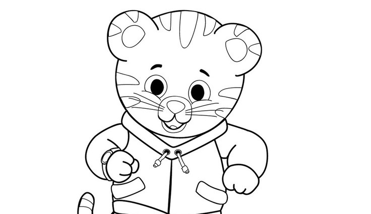 736x425 Daniel Tiger With Cute Face Coloring Pages