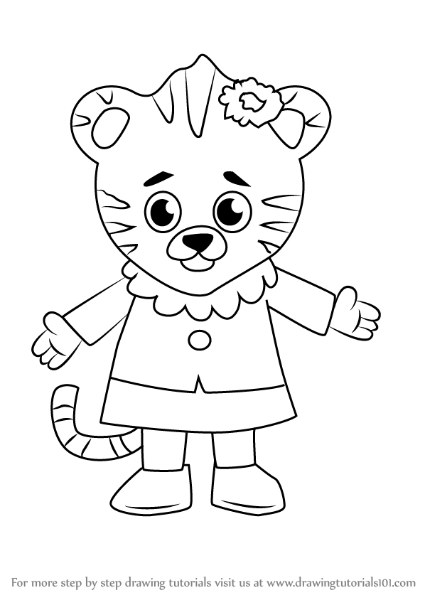 598x844 Learn How To Draw Margaret Tiger From Daniel Tiger's Neighborhood