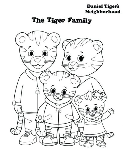 411x500 Coloring Page ~ Daniel Coloring Pages Tiger Family Valentine Page