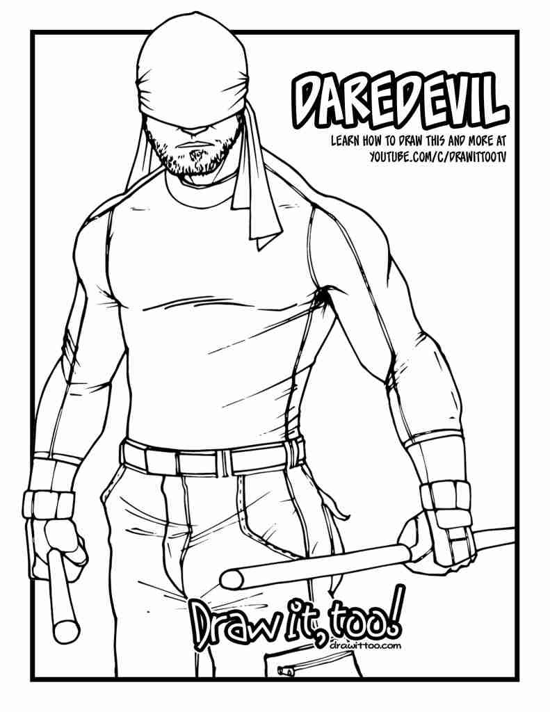 791x1024 Nice Daredevil Coloring Pages 29 Artsybarksy Brilliant Dare Devil