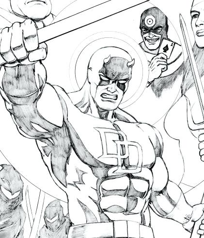 421x490 Daredevil Coloring Pages Daredevil Daredevil Printable Coloring