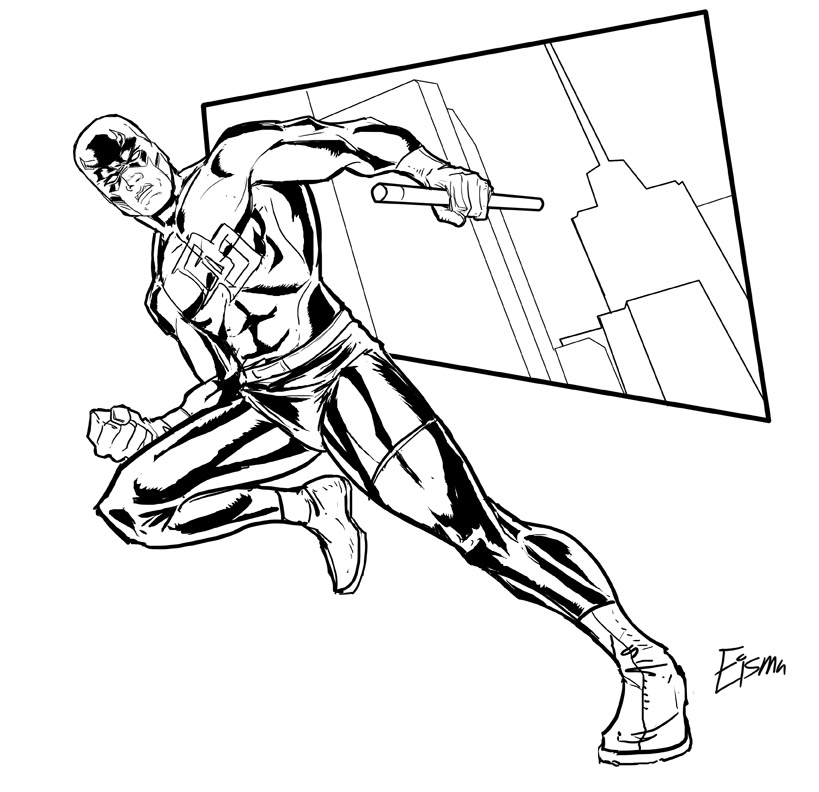 819x792 Free Daredevil Coloring Pages