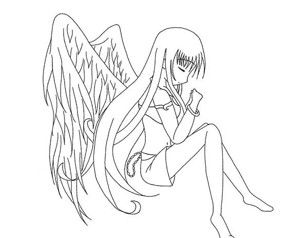 600x463 Anime Angel Coloring Pages