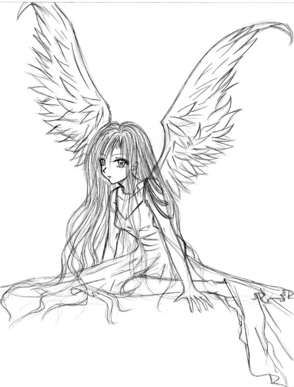 600x788 Anime Angel Coloring Pages