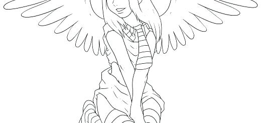 520x245 Anime Angel Coloring Pages Angel Coloring Pages For Adults Free
