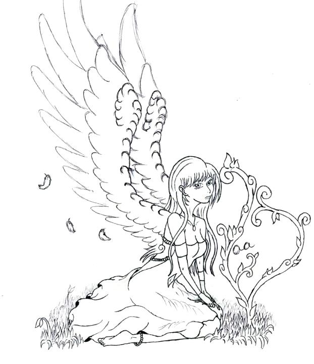 622x720 Dark Angel Wings Drawing At Free For Personal Use Fallen Angel