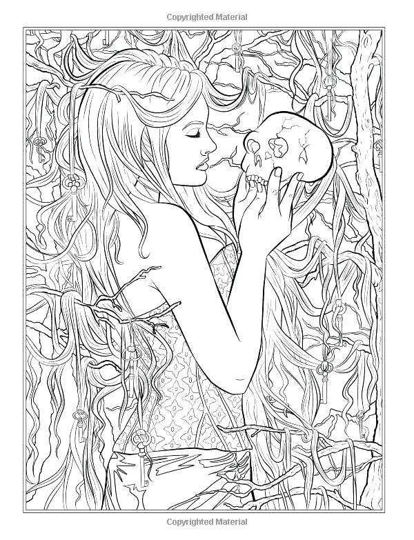 600x783 Gothic Coloring Pages Plus Dark Fantasy Coloring Book Fantasy Art