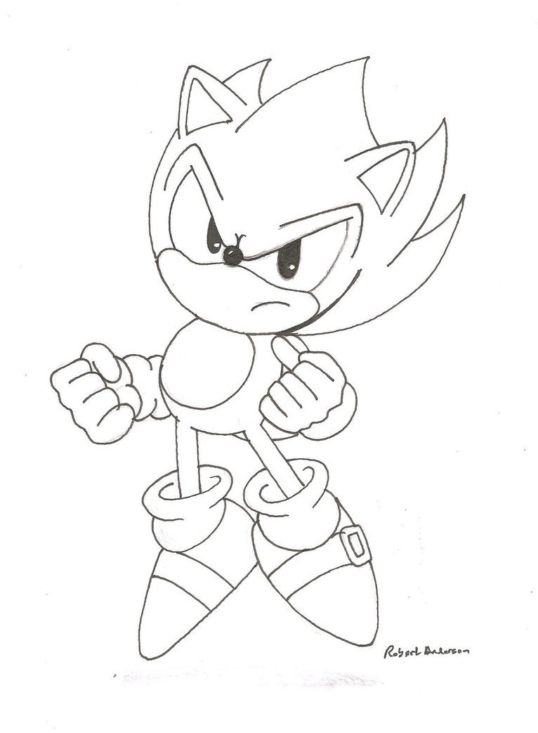 766x1043 Powerful Dark Super Sonic Coloring Pages Color
