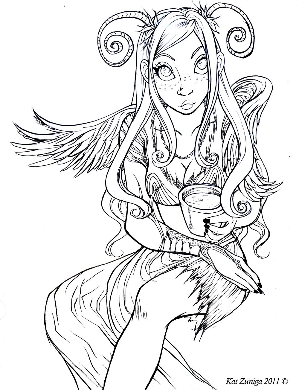 1000x1304 Dark Fairy Coloring Pages For Adults Designs Canvas Coloring