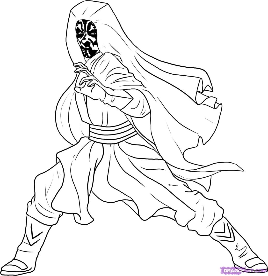 1109x1139 Darth Maul Coloring Page Best Of How To Draw Darth Maul Step By