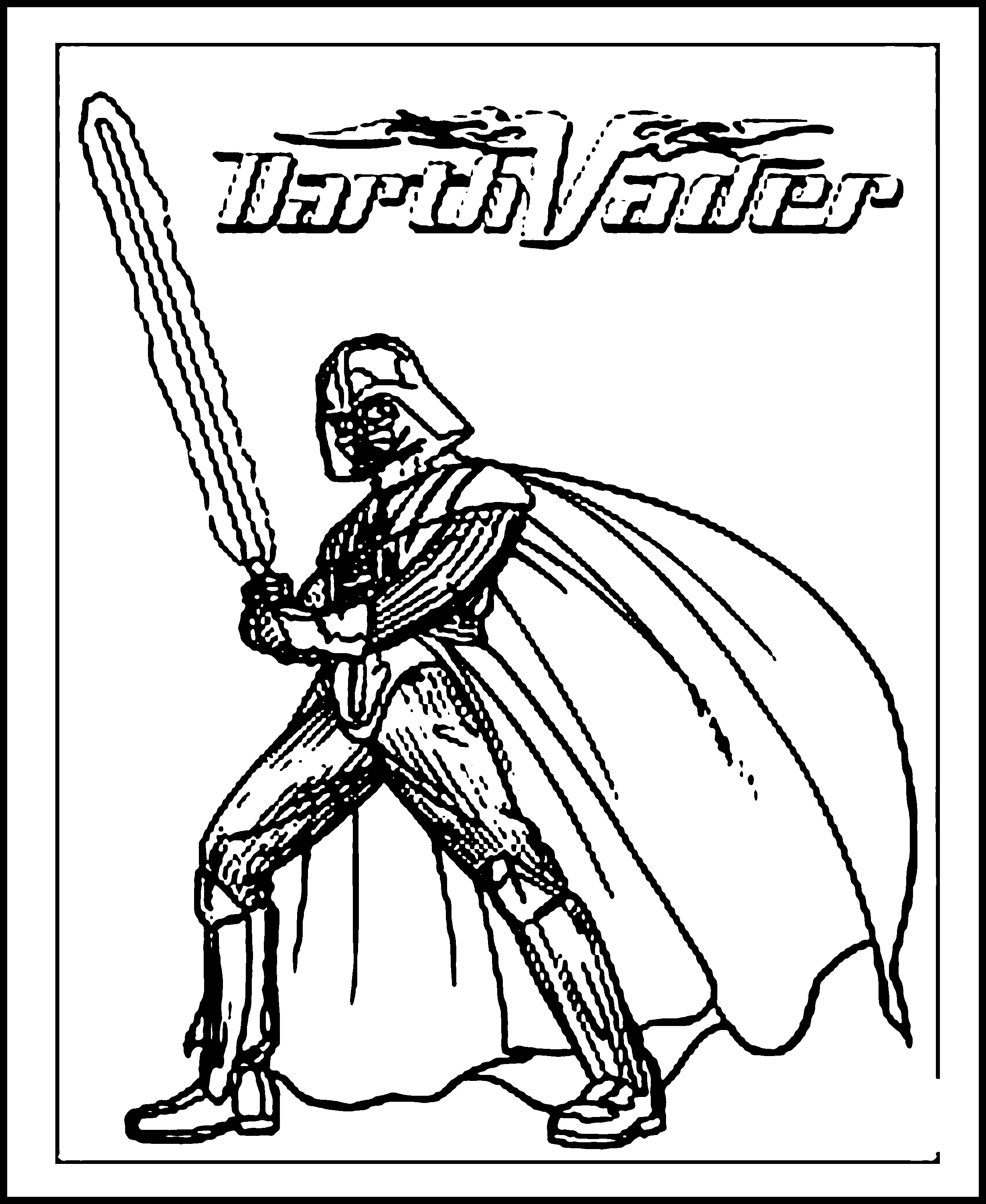 2459x3003 Darth Vader Ready With His Sword Free Coloring Page Kids, Movies