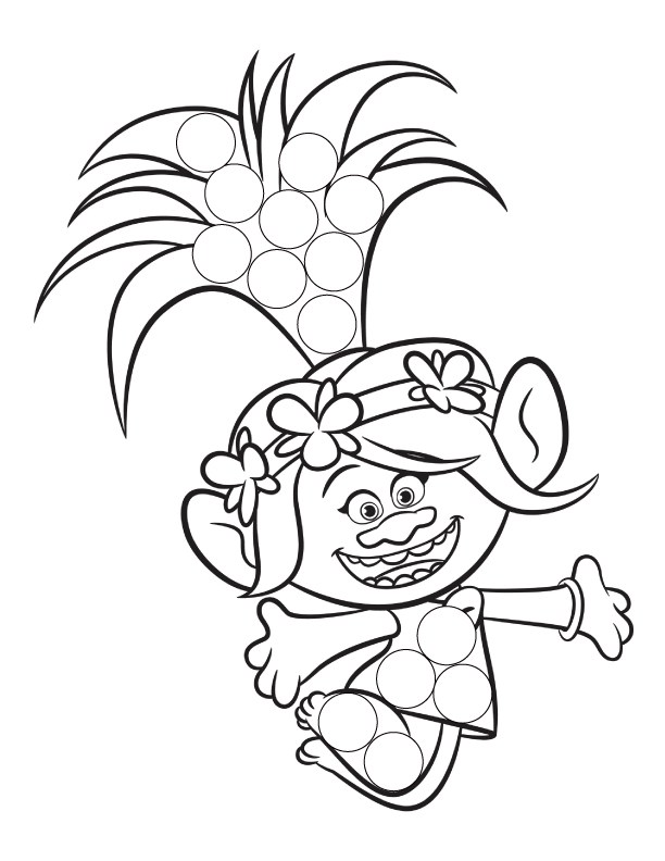 612x792 Trolls Dot (Dauber) Coloring Pages Kristin Szerszen