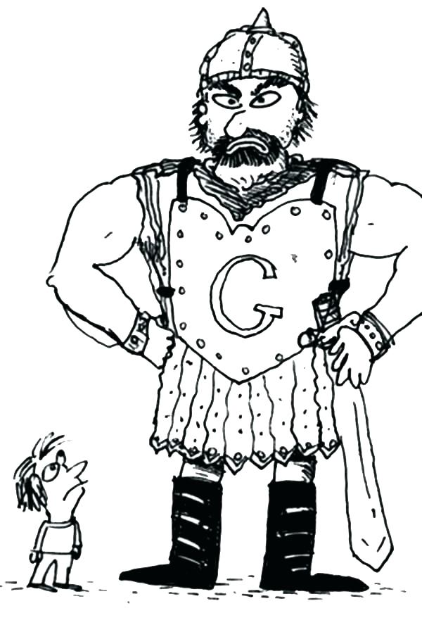 David And Goliath Coloring Page