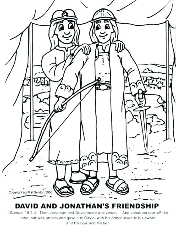 618x805 David And Jonathan Coloring Pages Shippa.co
