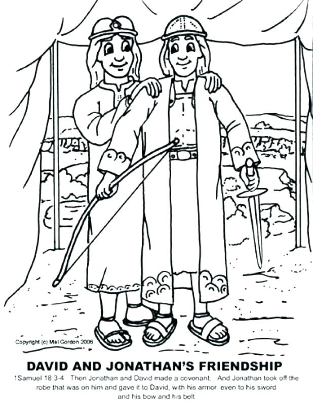 618x805 David And Jonathan Coloring Page David And Jonathan Preschool