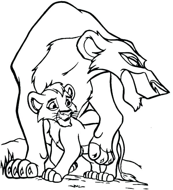 600x658 Simple And Coloring Pages Free Download King Lion Simple And Ng