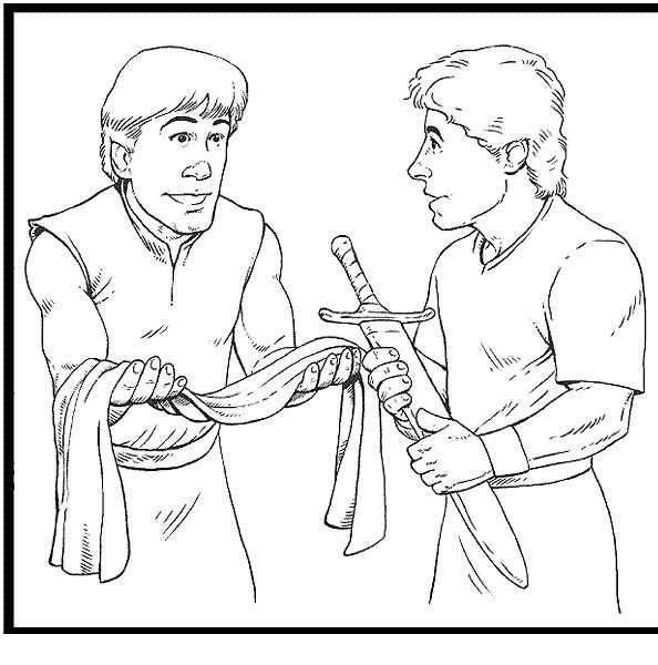 594x600 David And Jonathan Friendship Coloring David And, Bible Story
