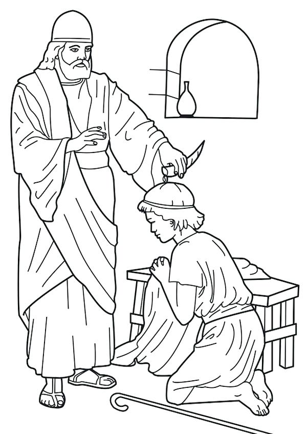 600x848 King Saul Coloring Page Anointed As King Coloring Page David