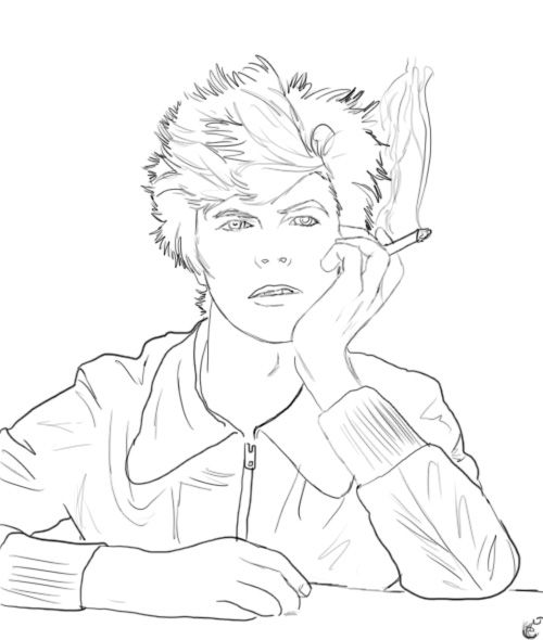 500x590 The David Bowie Coloring Book Bowie Birthday Bowie