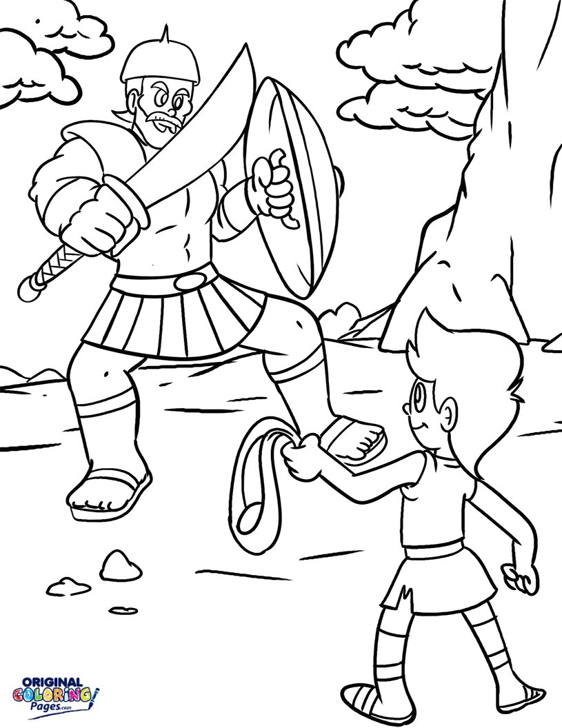 815x1056 David And Goliath Bible Coloring Page Coloring Pages Original