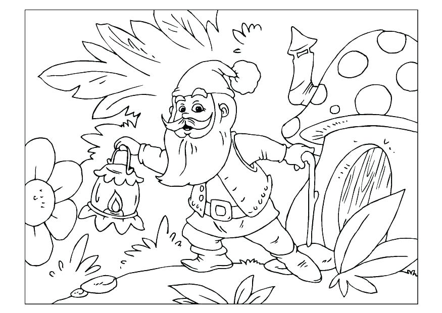 875x620 Gnome Coloring Pages At Gnome Coloring Pages Free Printable Gnome
