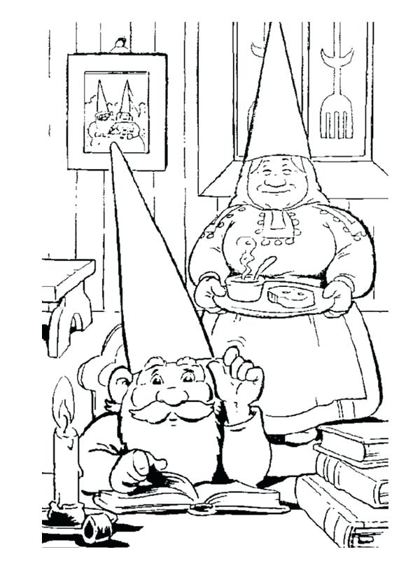 600x834 Gnome Coloring Pages Coloring Page The Gnome Cartoons Printable