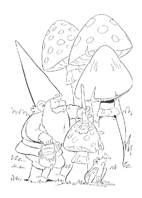 600x834 The Gnome Paint A Mushroom Coloring Pages Batch Coloring The Gnome