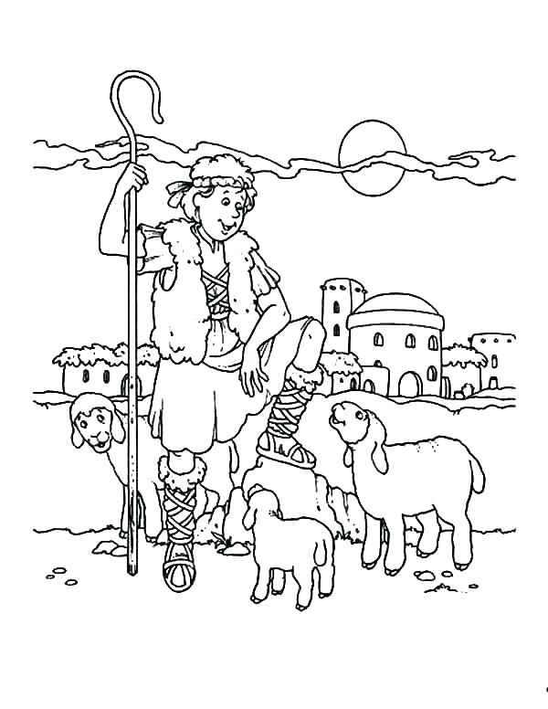 600x776 Shepherd Coloring Page The Shepherd Boy Coloring Pages Nativity