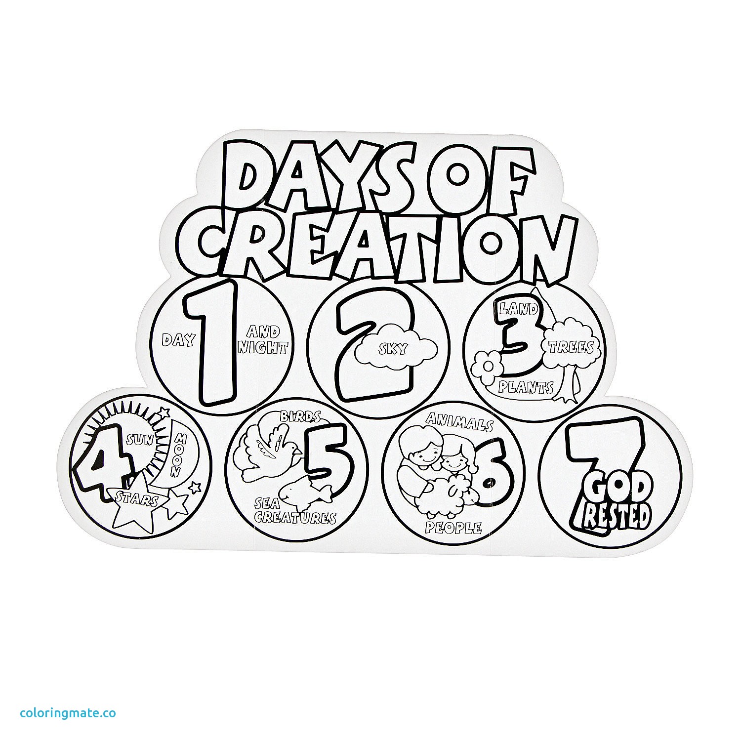 1500x1500 7 Days Of Creation Coloring Pages