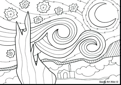 476x333 Starry Night Coloring Pages Van Trend In Page Idea 19