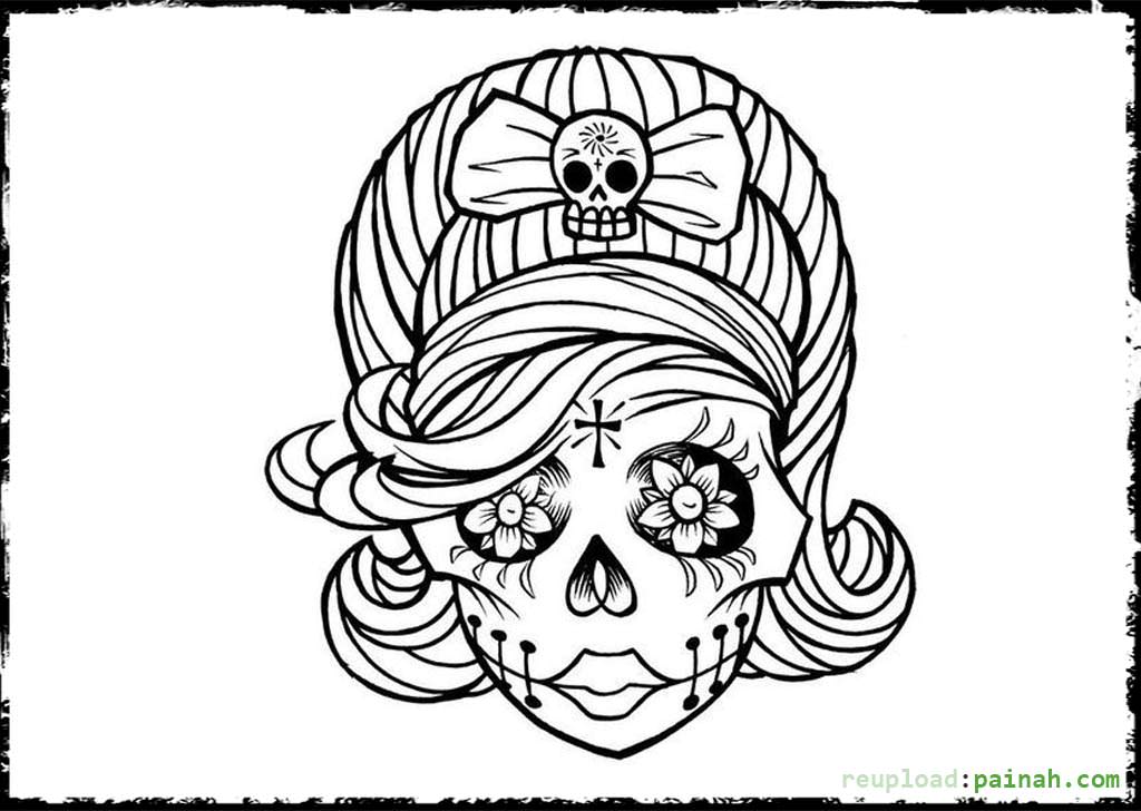 1024x728 Day Of The Dead Coloring Pages Free