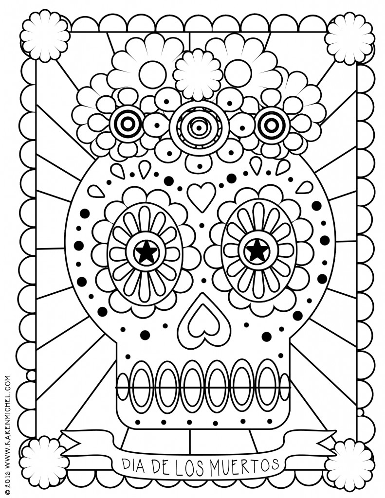 791x1024 Dia De Los Muertos Coloring Pages