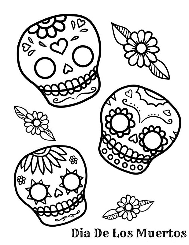 618x800 Free Day Of The Dead Sugar Skull Coloring Page Dia De Muertos