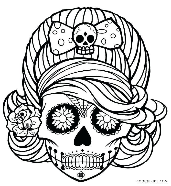 700x761 Mexican Day Dead Worksheets Skull Coloring Pages Printable Skulls