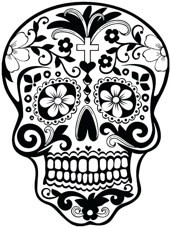 728x969 Day Of The Dead Color Pages Free Day Of The Dead Skull Coloring