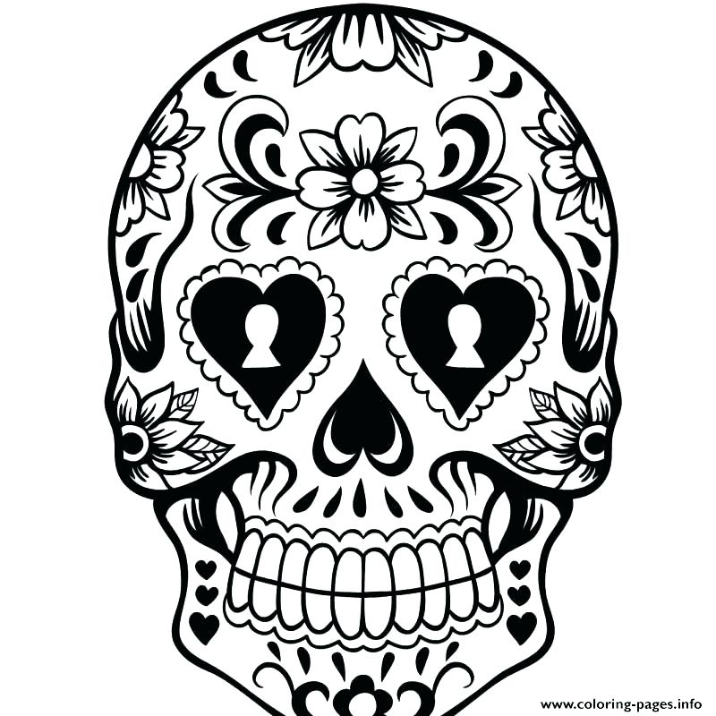 800x800 Skull Colouring In Pages Of The Dead Sugar Skull Coloring Pages