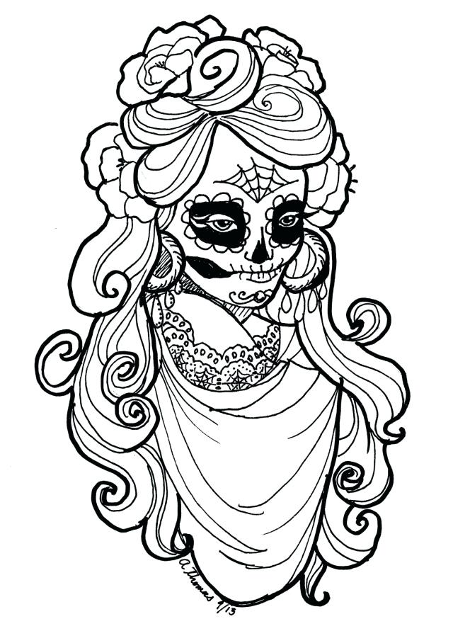 640x891 Day Of The Dead Coloring Skulls Day Of The Dead Coloring Page