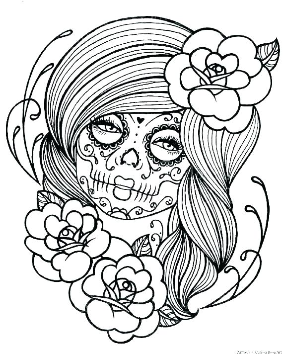 570x712 Day Of The Dead Coloring Pages To Print Day Of The Dead Mask