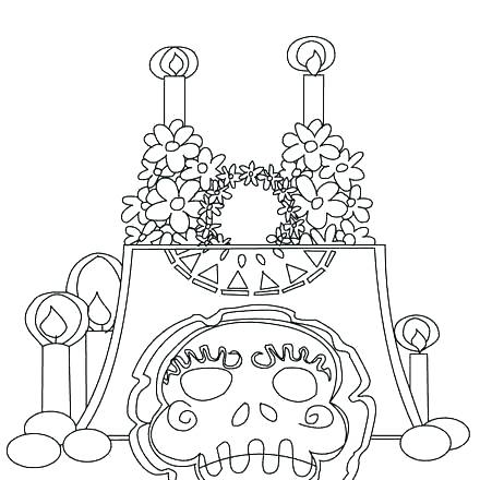440x440 Day Of The Dead Mask Coloring Page Day Of The Dead Mask Coloring