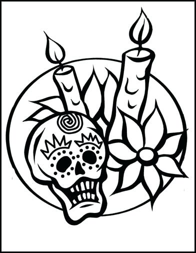 392x506 El Dia De Los Muertos Coloring Pages Skull Coloring Pages Dia De