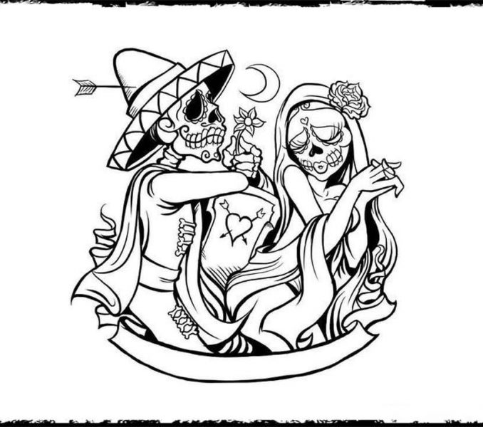 678x600 Day Of The Dead Printables Coloring Pages Online Coloring Pages