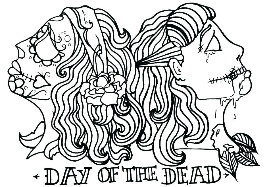 940x657 Day Of Dead Coloring Pages Day Of The Dead Free Printable Coloring