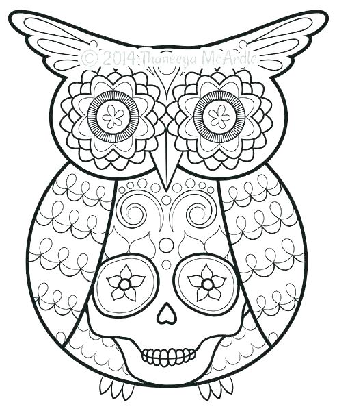 493x600 Day Of The Dead Skull Coloring Page Simple Sugar Skull Coloring