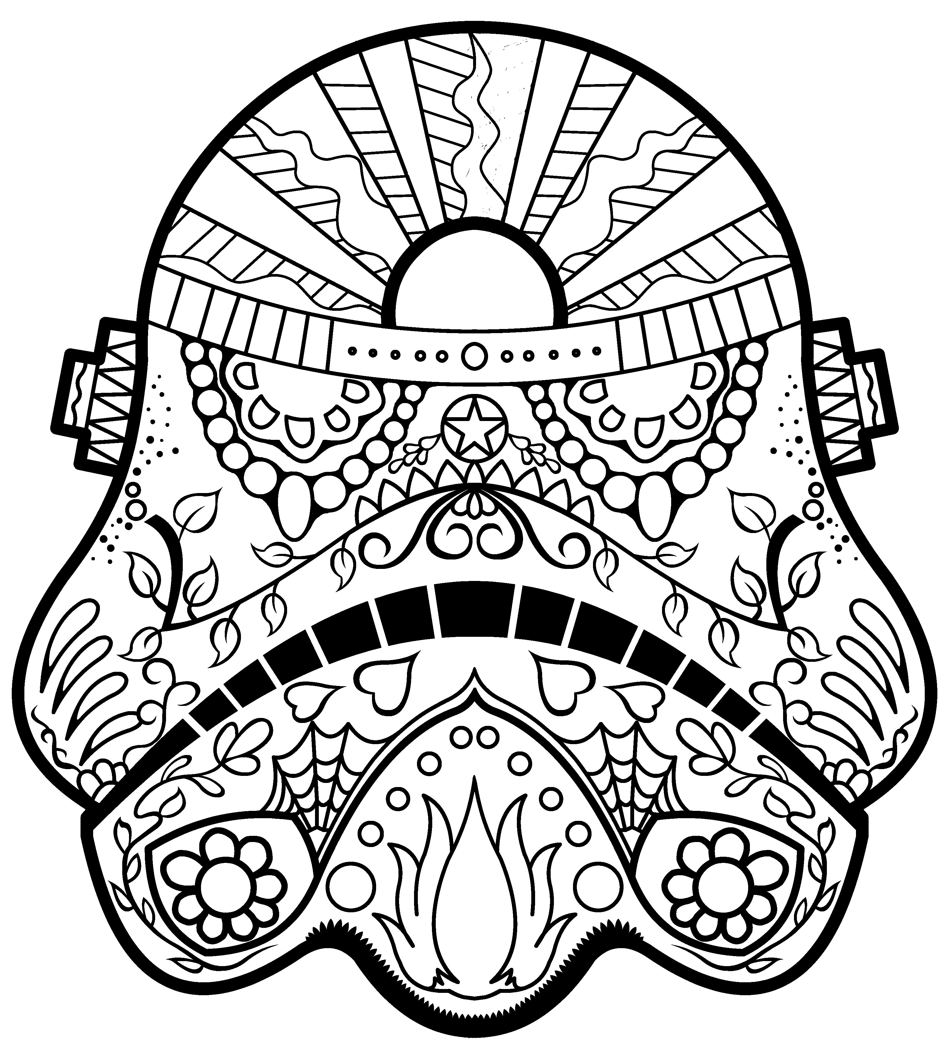 3233x3585 Day Of The Dead Sugar Skull Coloring Page Free Printable For Pages