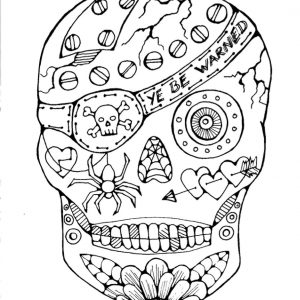 300x300 Day Of The Dead Mandala Coloring Pages Copy Adult Skull Coloring