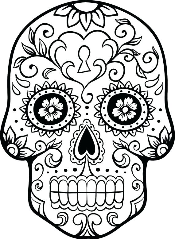 570x779 Day Of The Dead Sugar Skull Coloring Page Free Printable Pages